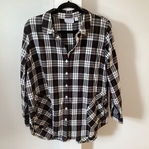Womens Joan Rivers SZ L (more like XL) plaid long sleeve shirt